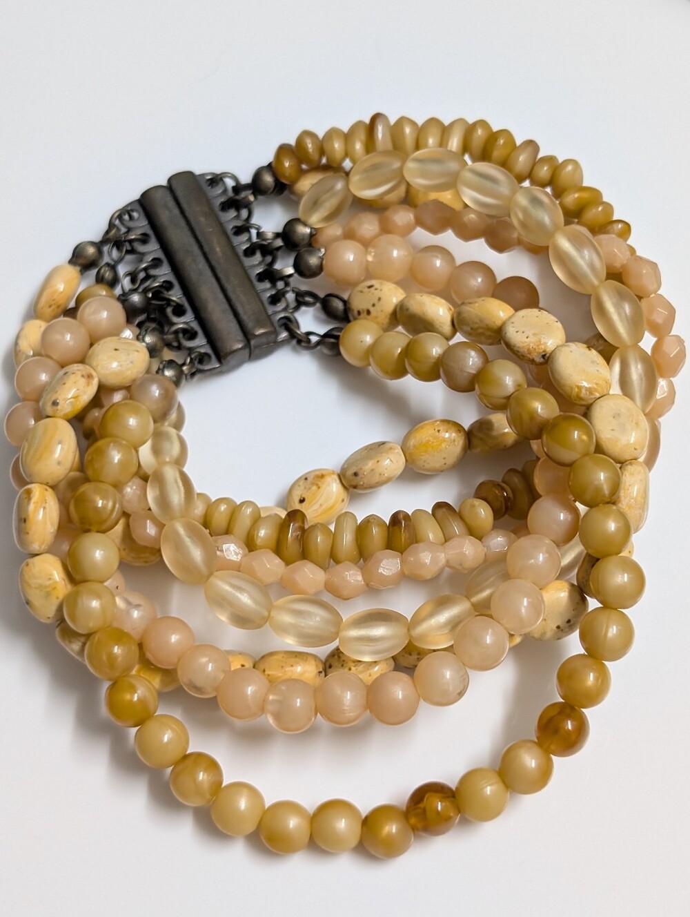 Vintage 1980's Multi Gemstone Beaded Bracelet